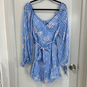 Floral Blue Women's Top